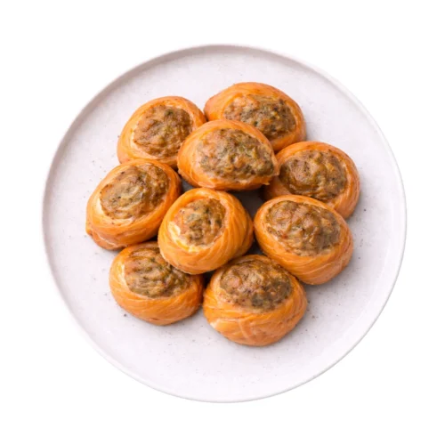 Łosoś atlantycki roladki z farszem wędzone na gorąco